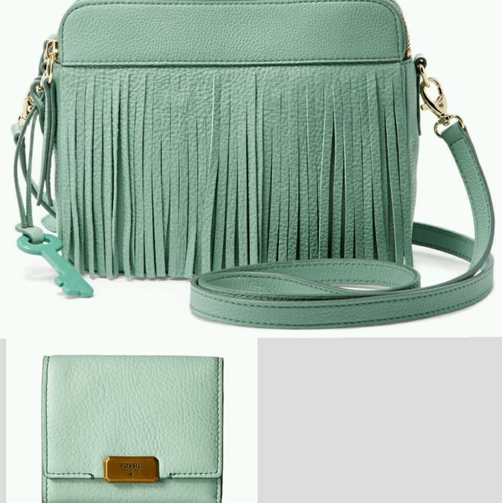 Fossil Sydney purse & Emerson wallet in seaglass